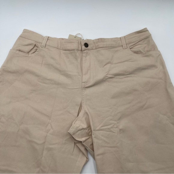 PACT Organic Cotton Twill Wide Leg Pants 3XL Eco-style Khaki Stretch Staple New - Picture 6 of 16